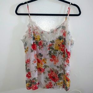 Abercrombie Floral Lace Tank Top
